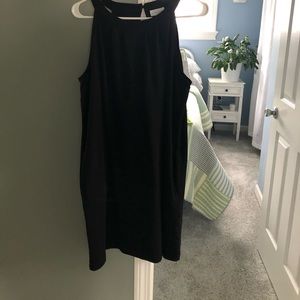 Black boatneck dress